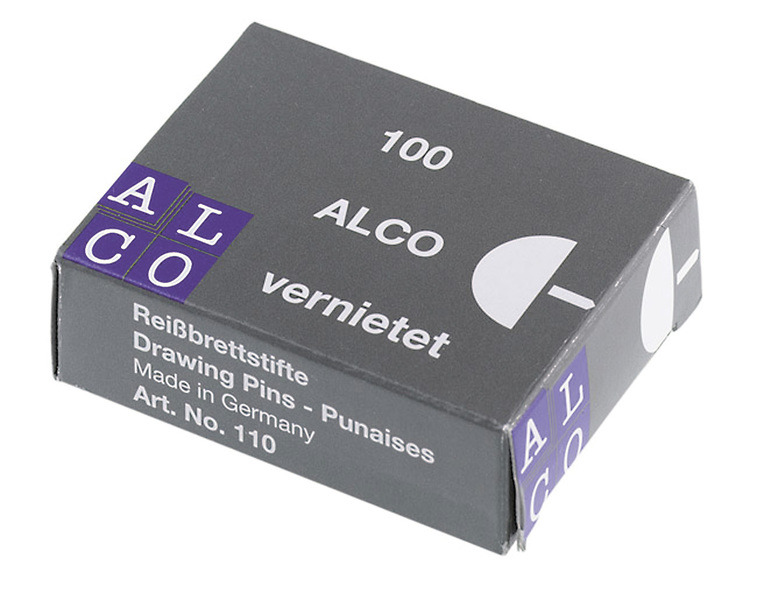 Alco AL-110 Punaises 9mm Messing Doos à 100 Stuks - Prikbordtoebehoren - Alco- 0.55€ bij Bobby &amp; Caro