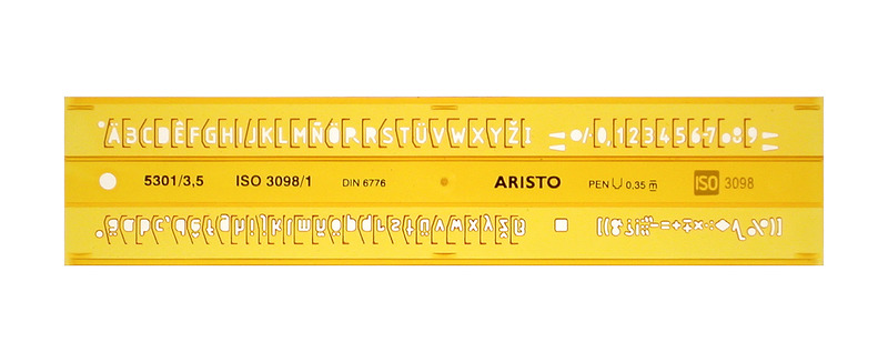 Aristo AR-5301/3 Lettersjabloon 3,5mm H-profiel Schriftvorm B Recht - Sjablonen - Aristo- 9.05€ bij Bobby &amp; Caro