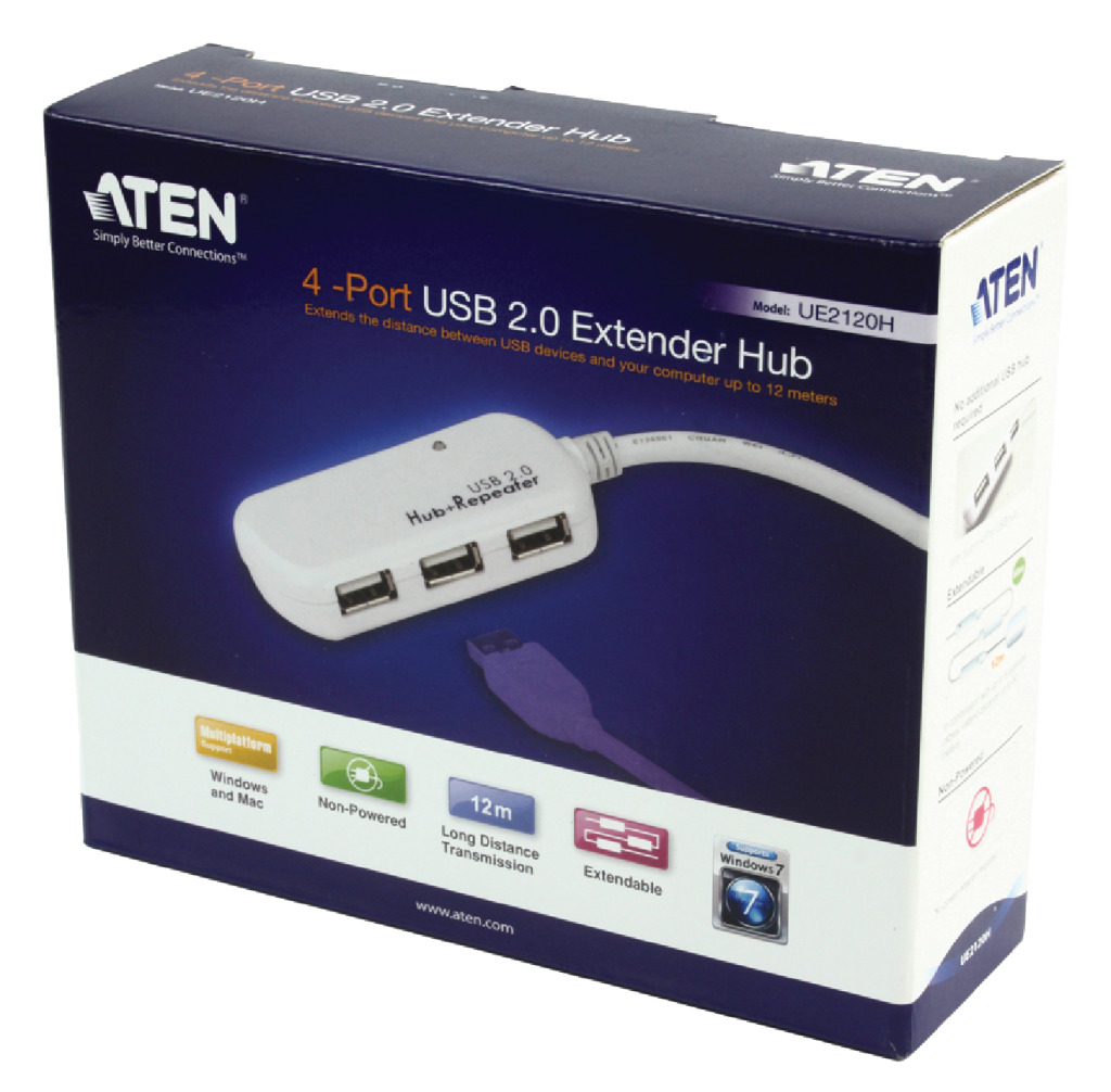 Aten At-ue2120h 4-poorts Usb 2.0 Extender Hub - USB Hubs - Aten- 58.25€ bij Bobby &amp; Caro