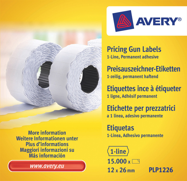 Avery AV-PLP1226 Prijstangetiketten Permanent 26x12mm Wit 10 Rol In Doos - Zakelijke Artikelen - Avery- 35.35€ bij Bobby &amp; Caro