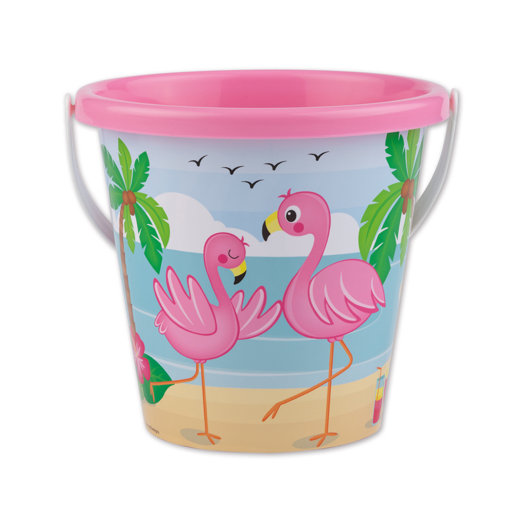 Emmer met Flamingo Print 17 cm - Strandsets / Emmersets - Basic- 1.89€ bij Bobby &amp; Caro