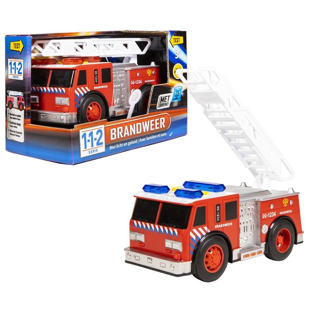 112 Brandweerwagen + Licht en Geluid - Brandweer Speelgoed - Basic- 5.95€ bij Bobby &amp; Caro