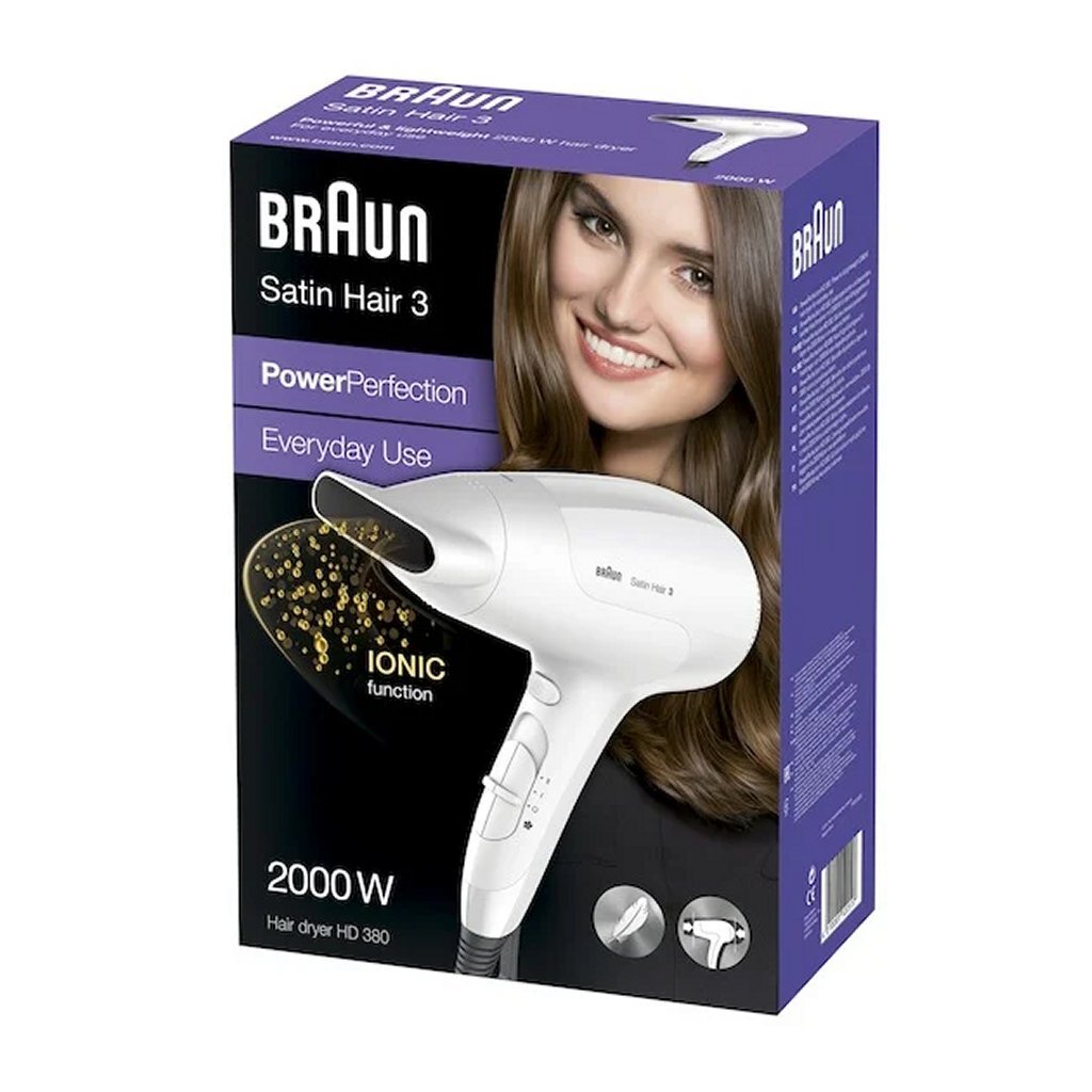 Braun BRHD380E Satin Hair 3 Haardroger 2000W Wit