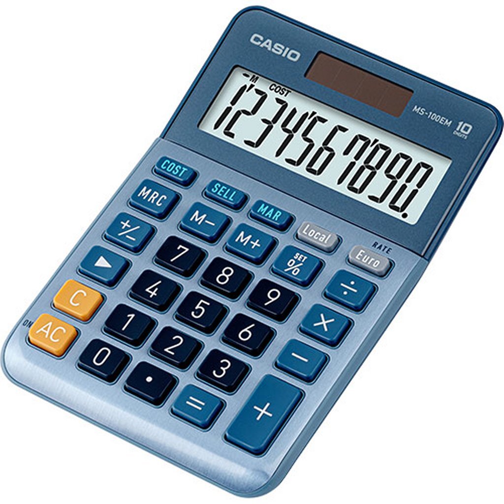 Casio MS-100EM Calculator Blauw - Rekenmachines - Casio- 24.39€ bij Bobby &amp; Caro