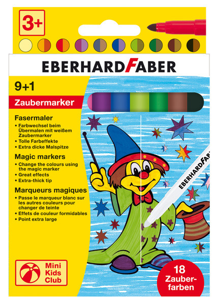 Eberhard Faber EF-551010 Viltstift Magic Marker 9 Kleuren En 1 Tovermarker - Viltstiften - Eberhard Faber- 3.85€ bij Bobby &amp; Caro