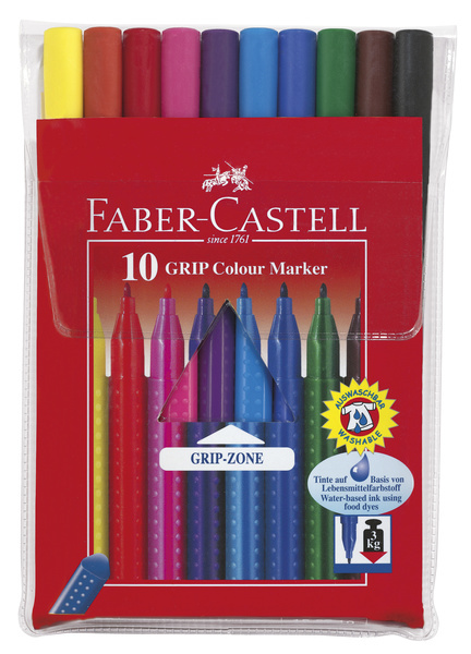 Faber Castell FC-155310 10 Viltstiften GRIP Doos 10 Stuks - Creatief - Faber Castell- 32.35€ bij Bobby &amp; Caro