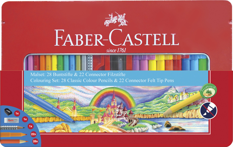 Faber Castell FC-155515 Cadeauset Faber-Castell 53-delig In Metalen Doos - Kleursets - Faber Castell- 35.29€ bij Bobby &amp; Caro