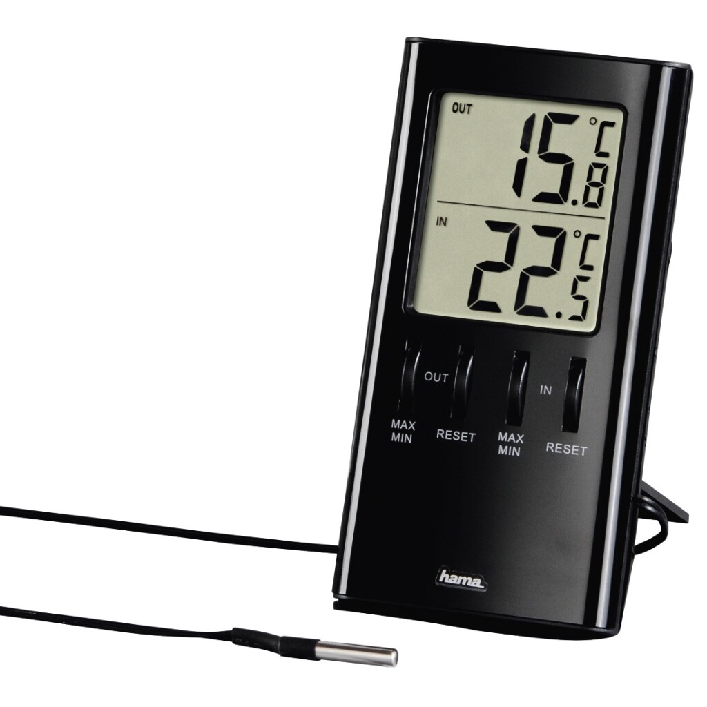 Hama Lcd-thermometer T-350 Zwart - Weerstations - Hama- 8.49€ bij Bobby &amp; Caro