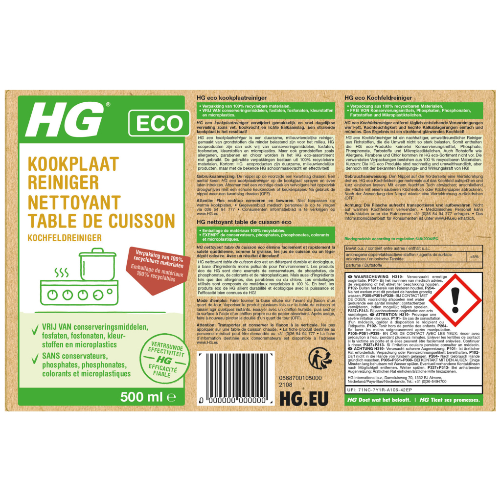 HG ECO Kookplaatreiniger 500 ml