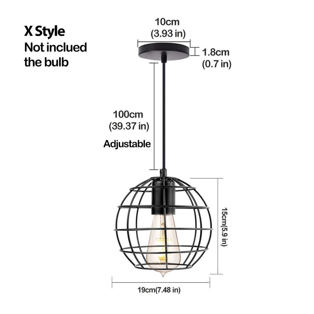 Homestyle Pro MK010-B Industriële Hanglamp 19x15 cm Zwart/Metaal