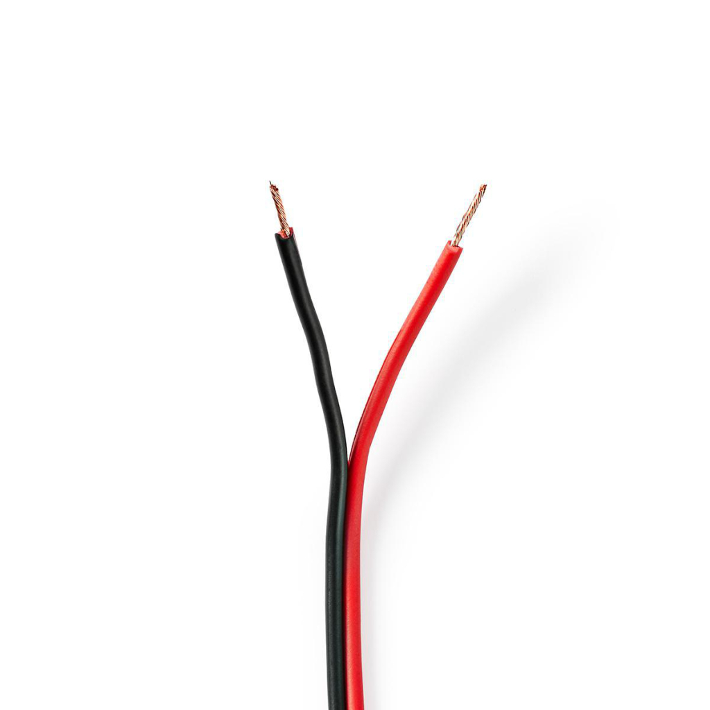 Nedis CABR0750BK1000 Speaker-kabel 2x 0,75 Mm2 100 M Op Rol Zwart/rood - Luidspreker Kabels op Rol - Nedis- 46.25€ bij Bobby &amp; Caro