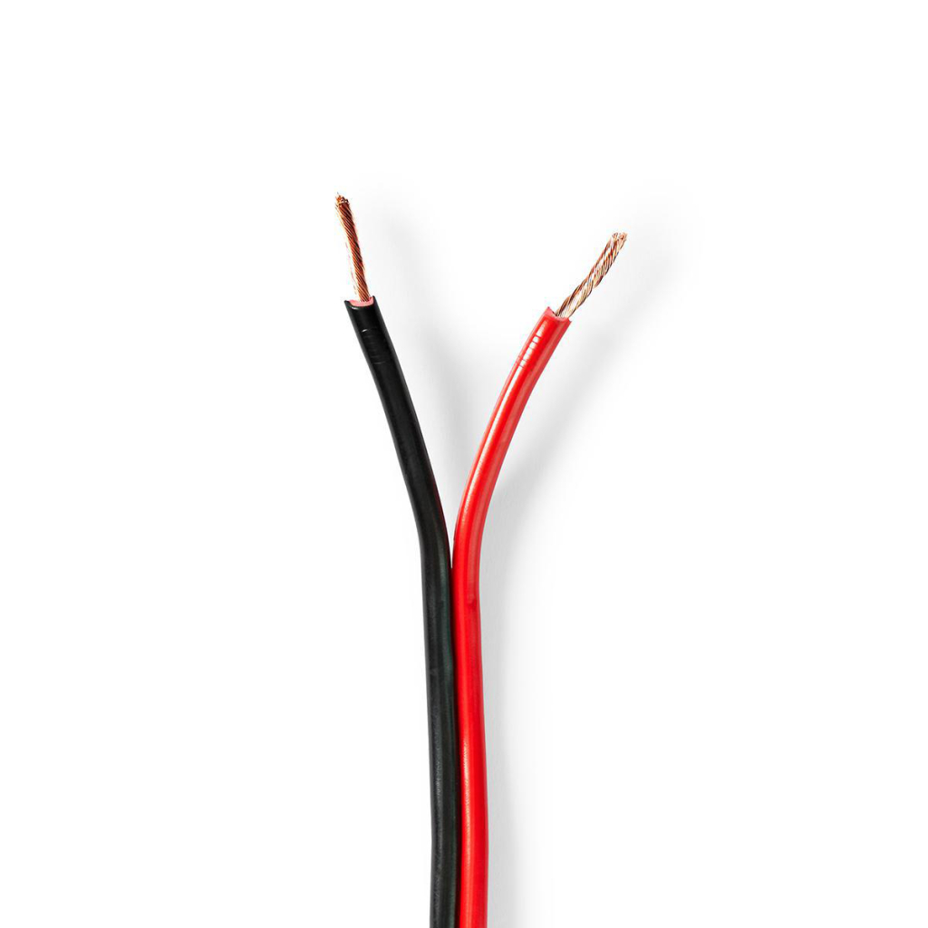 Nedis CABR1500BK1000 Speaker-kabel 2x 1,50 Mm2 100 M Op Rol Zwart/rood - Luidspreker Kabels op Rol - Nedis- 87.15€ bij Bobby &amp; Caro