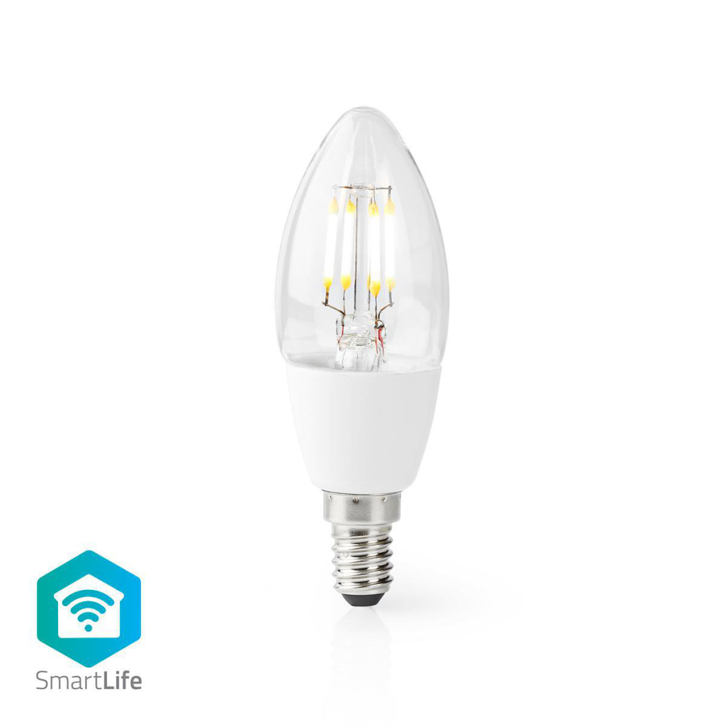 Nedis WIFILF10WTC37 Wi-fi Smart Led-lamp E14 C37 5 W 400 Lm Wit - Slimme Verlichting - Nedis- 14.90€ bij Bobby &amp; Caro