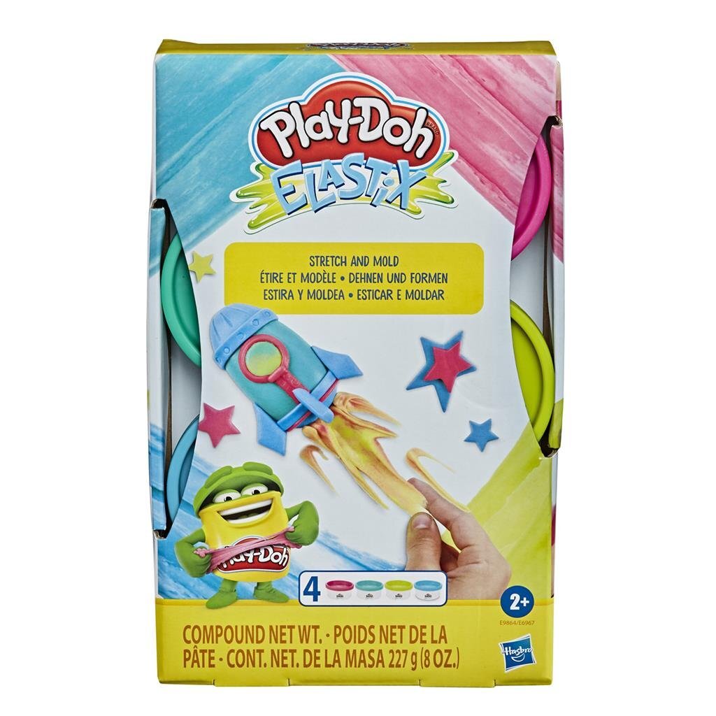 Play-Doh Elastix Klei 4 Potjes Assorti - Kleien - Play-Doh- 5.59€ bij Bobby &amp; Caro