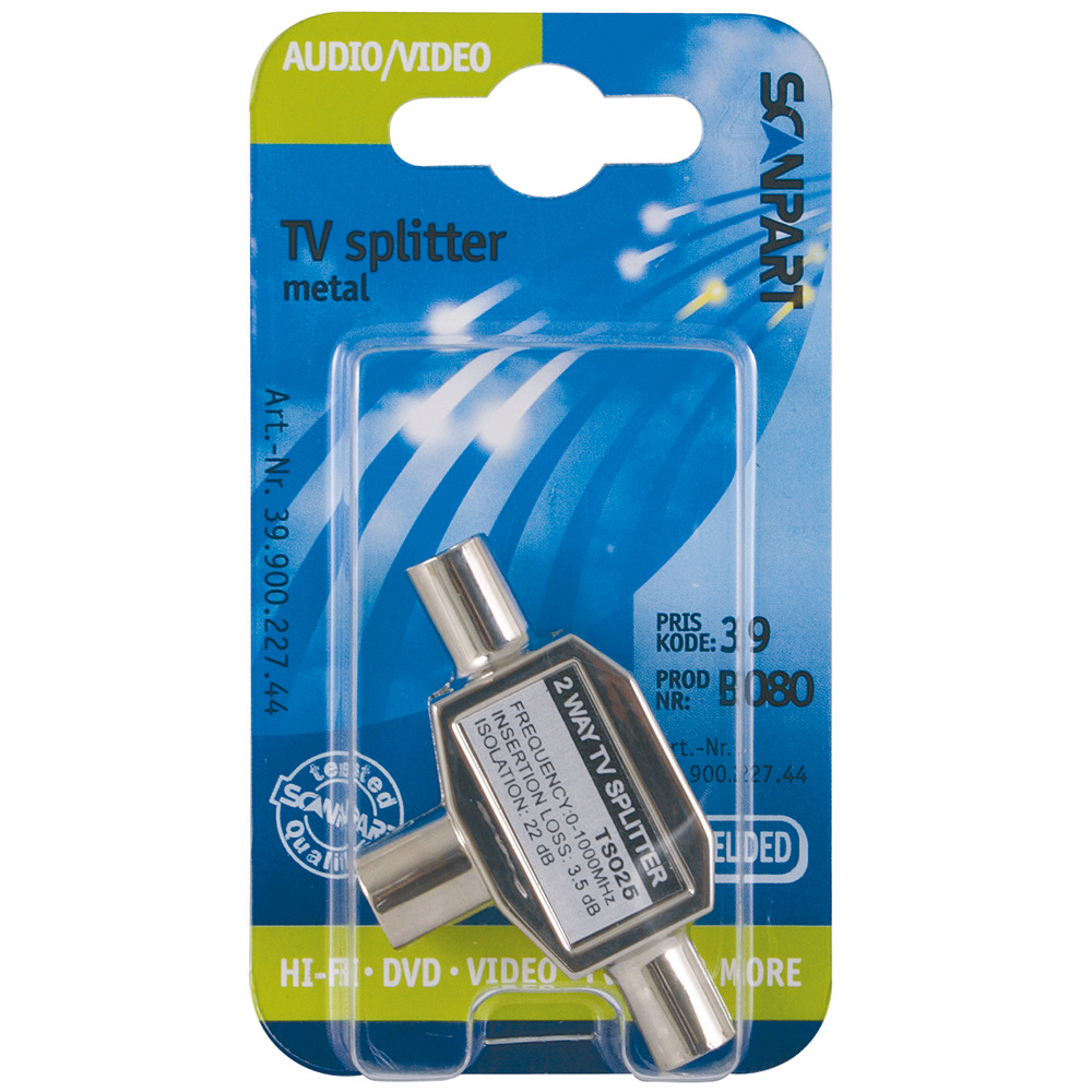 Scanpart Tv Splitter 9.5(f)-2x9.5(m) - COAX Splitters - Scanpart- 4.75€ bij Bobby &amp; Caro