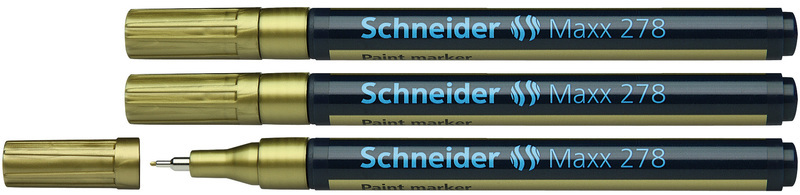 Schneider S-127853-3 Lakmarker Maxx 278 0,8 Mm Goud Set Van 3 - Hobby + Knutselen - Schneider- 9.75€ bij Bobby &amp; Caro