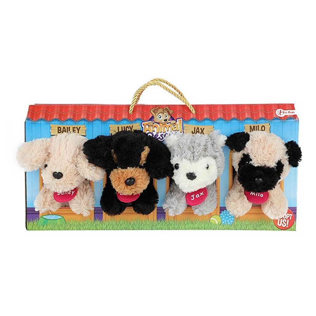 Toi-Toys Pluchen Hondjes in Hondenhok Koffer 4 Stuks - Speelgoed - Toi-Toys- 13.95€ bij Bobby &amp; Caro
