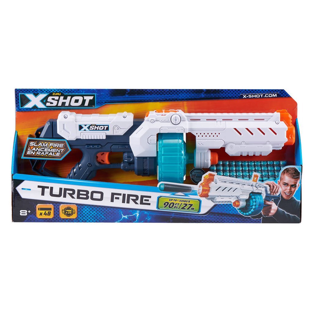Zuru X-Shot Turbo Fire Blaster + 48 Darts - Dartblasters - Zuru- 26.25€ bij Bobby &amp; Caro